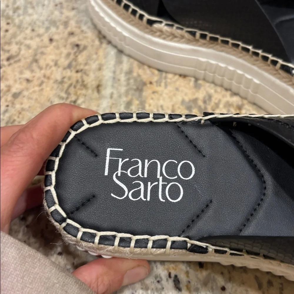 Franco Sarto Black Espadrille Slides. They are a woman's size 6